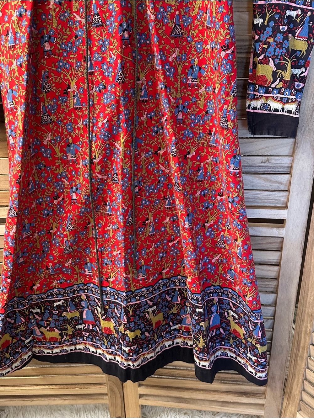 Rare 1970's Black Label Gunne Sax Prairie Dress With Novelty Ram Print / Small - Picture 6 of 15